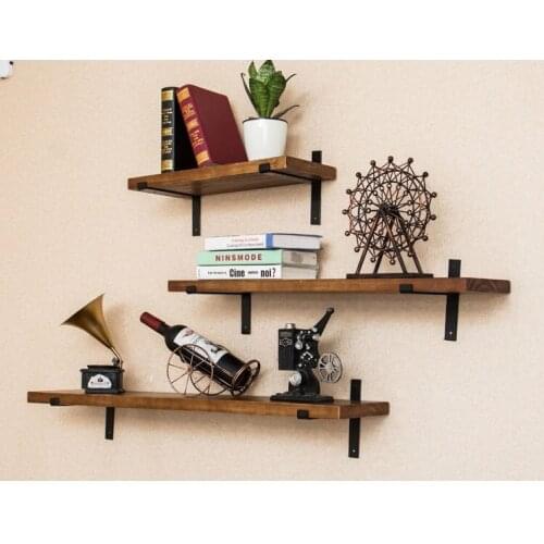 1 Pair(2Pcs) /Lot Wall-Mounted Rustic Rural Bracket Brackets for 30CM Wide Floating Shelf With Screws