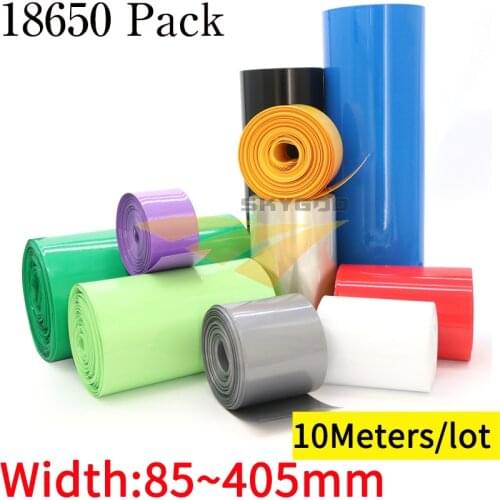 10M PVC Heat Shrink Tube Width 85 mm ~ 405 mm 18650 Lithium Battery Pack Insulated Film Wrap Li-ion Case Cable Sleeves Sheath