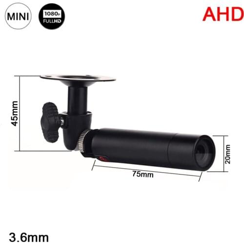 1080P 2MP Black Color Cylinder 3.6mm Lens Mini AHD CCTV Surveillance Cameras