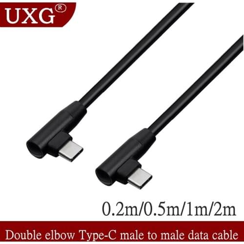 2m USB Type C Cable Data Transfer Fast Charging Cable for Oculus Quest VR Camera Double Elbow USB-C Speed Data Line Spare Cable
