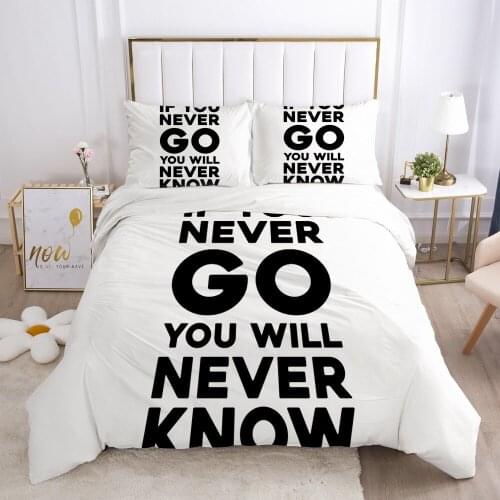 3D Duvet Cover Sets Bedding Set Quilt Covers Comforter Cases Bed Linen King Queen Full Single Size Letter Design Home Textile