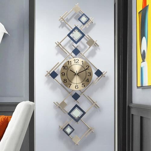 3D wall clock modern design home decor Wall stickers Living room decoration wall digital clock Light luxury iron clock mechanism