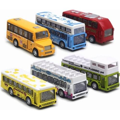 5Pcs Alloy Pull Back Multiple Type Bus Model Children Toy Car Collection Gift Kids Educational Toys for Children Gift