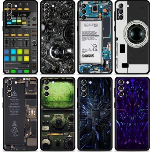 Camera Battery Calculator Smart Phone Case For Samsung S21 Ultra Galaxy S20 FE S10 S9 Plus Lite S10e TPU Cover Black Fundas
