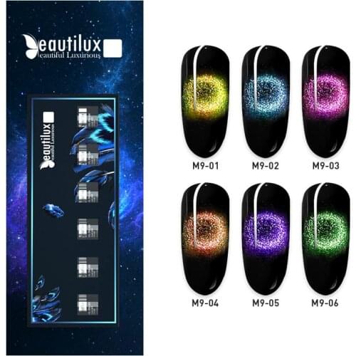 Beautilux Gel Polish Kit 9D Galaxy Cat Eye Gel Nail Polish Lot Magnetic UV LED Gels Varnish Semi Permanent Nail Lacquer 6pcs/set