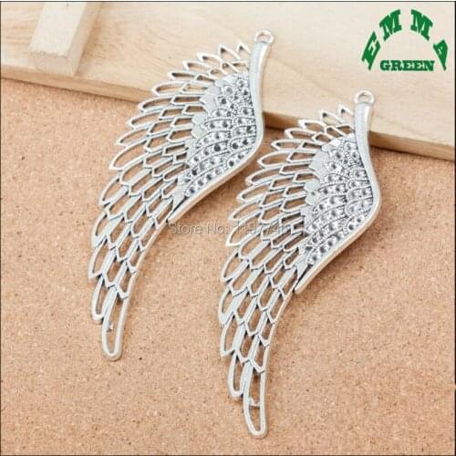 Wings Charms big Pendant for Jewelry making Silver Charm Pendants Wing Pendant Metal Charms Silver charms Gold Charm for DIY