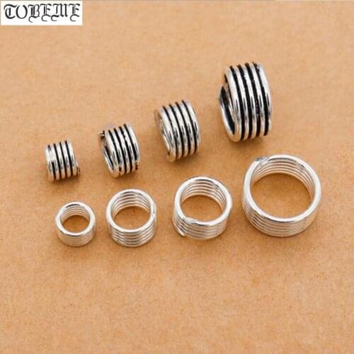 100% 925 Silver Jewelry Beads 925 Sterling Large-hole Loose Beads DIY Jewelry Findings Beads