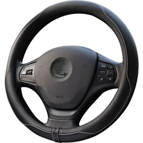 38cm Micro Leather Steering Wheel Cover for More BMW 1 3 5 Series GT E48 F48 F83 F25 E90 X3 X4 X5 X6 Universal For 15" Handle