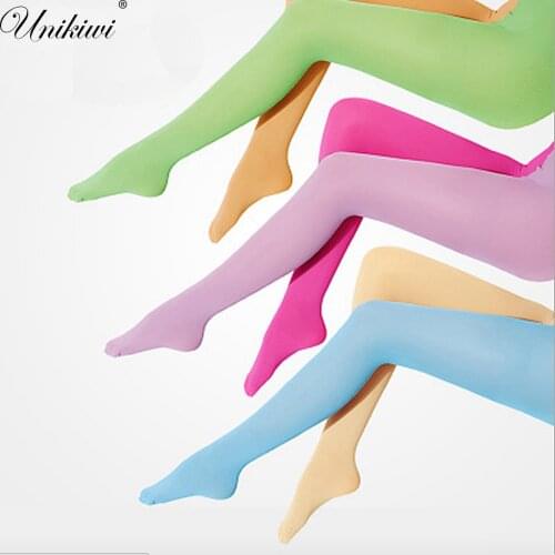 UNIKIWI Womens Tights Elastic 15D Candy Colors Pantyhose.Thin Silk Stockings Female Solid color Stocking Hosiery.18 Colors