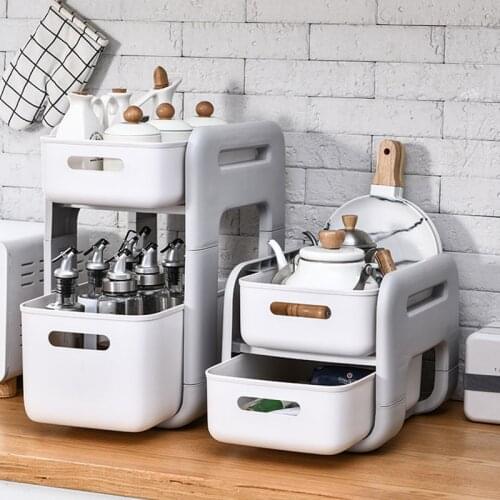 Kitchen removable Storage Rack with wheels Rolling Trolley Cart Cosmetic Basket Stand Bathroom Desktop Dish Shelf Organizer