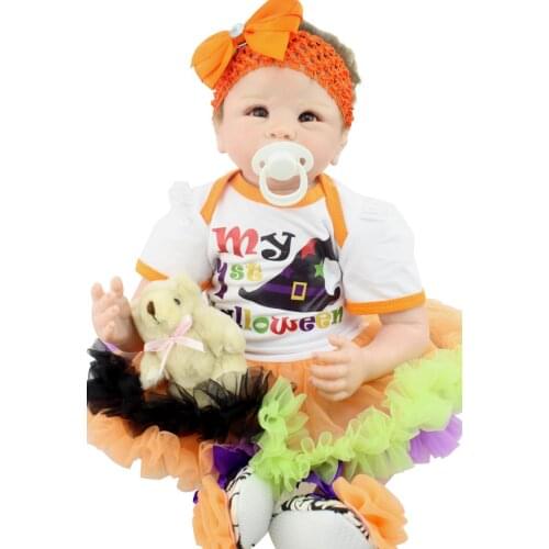 Handmade Soft Silicone Reborn Baby Doll 22" Girl Brinquedos Doll Lifelike Newborn Babies Play House Toys for Children 55CM