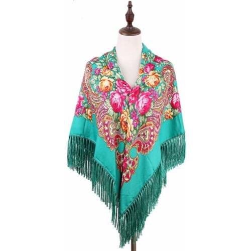 Fashion classic Russian national style printing large square towel silk scarf bib female warm headscarf