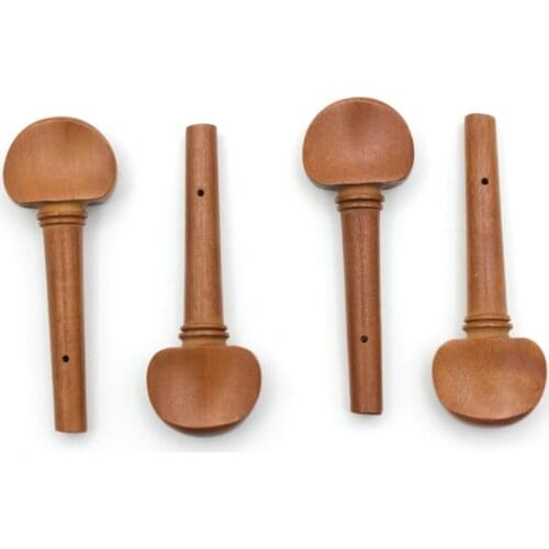 4pcs 4/4 Size Violin Fiddle Tuning Peg Set Jujube Wood Wooden Replacement for 4/4 Size Violin