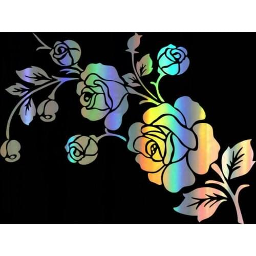 Car Sticker Creative 3D Beautiful Rose Flower Automobiles & Motorcycles Decorative Fashion PVC Sunscreen Decal,17cm*13cm