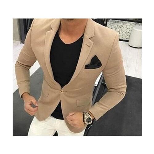 Latest Brown men wedding suits khaki Mens Casual Suit Blazer Skinny Tuxedo Custom 2 piece kingsman Jackets Terno Masculino