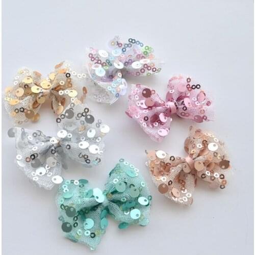 2020 New Pet sequins bow hairpin Frog Clip Teddy Maltese Dog Clip Hair Accessories 20pcs/lot