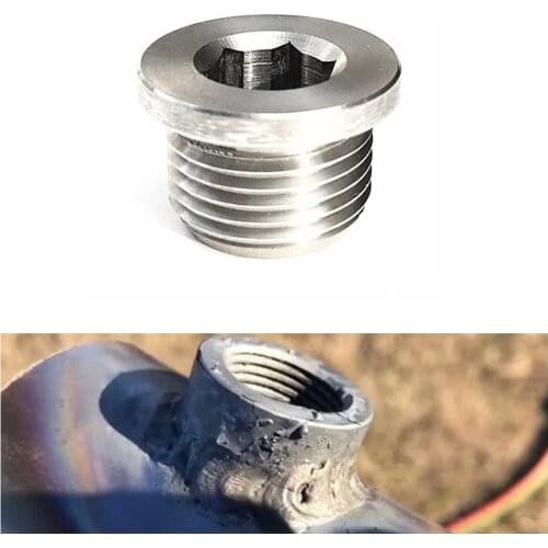 O2 Oxygen Sensor Metal Weld On Bung & Plug Wideband Nut & Cap Kit Set