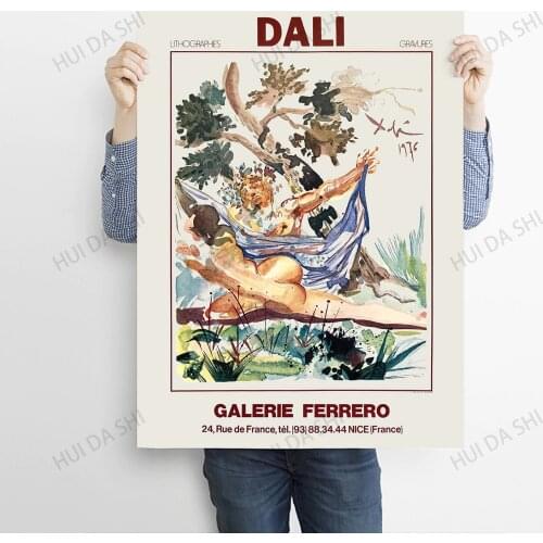 Salvador Dali Galerie Ferrero Nice 1976 Exhibition Original Vintage Poster, DOWNLOAD, Surrealist Abstract Bizarre Art - Poster