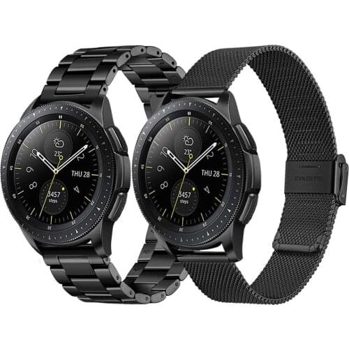 Band sets for Samsung Galaxy Watch 46mm/Gear S3 22mm 20mm Stainless Steel Mesh milanese bracelet for active 2 40mm 44mm strap