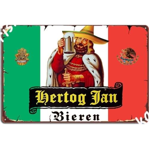 Hertog Jan Retro Metal Plate Wall Mural Garage Club Classic Garage Decoration Beer Metal Posters Belgium Richard Metal Signs