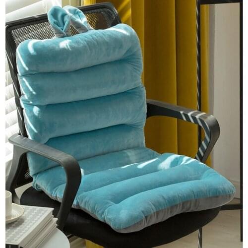 Crystal Plush Seat Cushion Backrest All-in-one Chair Office Sedentary Student Stool Thicken Butt Cushions Auto Pillow