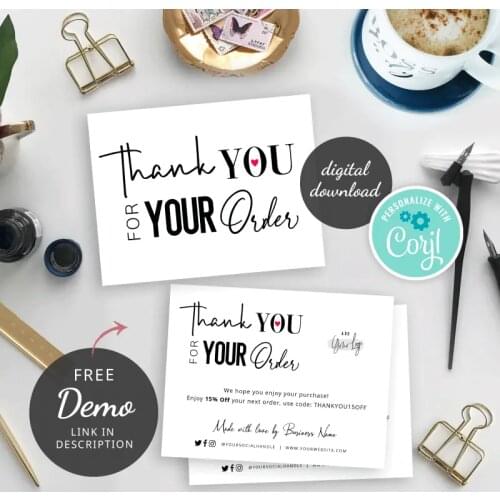 Typography Thank You Card