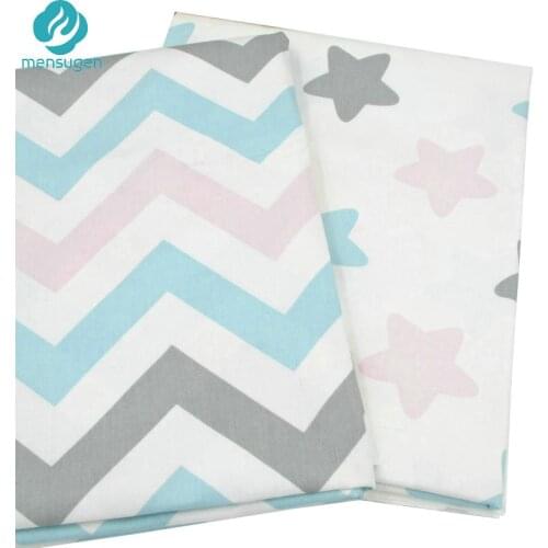 2pc 50*160cm Stars and Chevron Printed 100% Cotton Fabric for Bedding Textile Home Decoration Cushion Pillow Patchwork Tissu