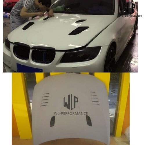 High Quality Fiber Glass / Carbon Fiber Front Engine Hood Bonnets Engine Covers For BMW 3 Series E90 320i 325i 330i 335i V Style