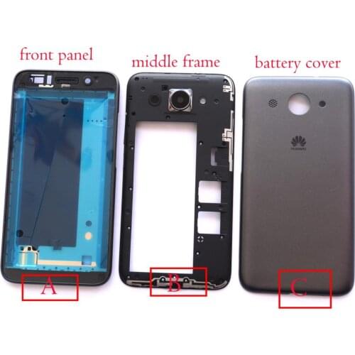 Front lcd screen middle bezel Battery Door Back Cover Housing Case for Huawei Y3 2017/Y3 2018/Y5 lite 2017 5.0"