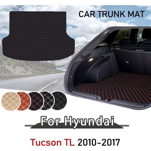 For Hyundai Tucson TL 2010-2017 Car Trunk Floor Mat Dust Proof The Boot Mat Rear Tray Carpet Cargo Liner floor Mat Accessories