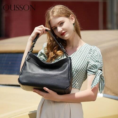 OUSSON 2021 Women Fashion Travel Work Large Capacity One-Shoulder Bag Ladies Soft Leather Tote Handbag Bag