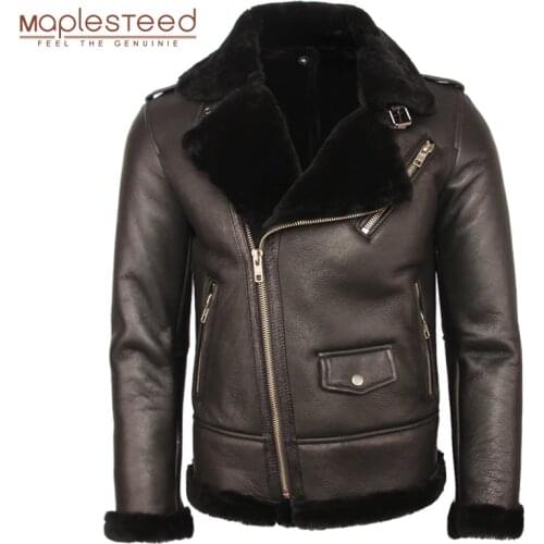 Super Warm For -30 ℃ Thick Shearling Fur Coat Winter 100% Natural Shearling Coat Men Leather Clothing Winter For 100KGS M362