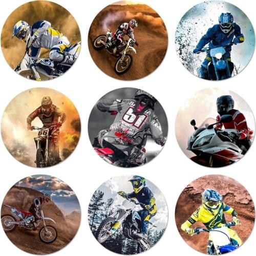 58mm Motocross Moto Cross Dirtbikes Icons Pins Badge Decoration Brooches Metal Badges For Clothes Backpack Decoration
