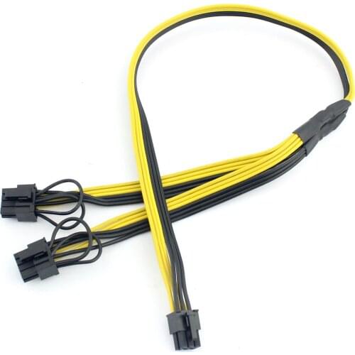 10x PCI-E PCI Express 6Pin Male to Dual 8(6+2) Pin Adapter GPU Video Card Power Cable Module Wire 16AWG + 20cm 16AWG