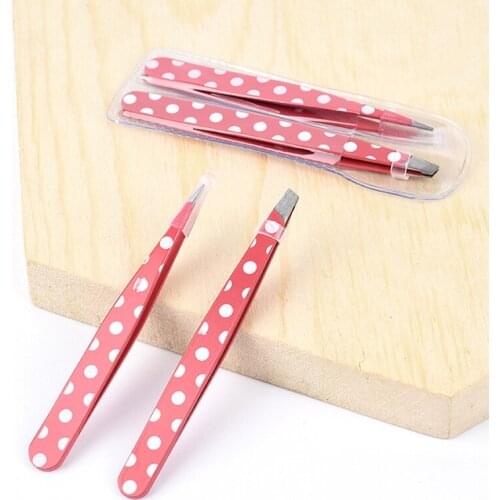 2Pcs/Set Roze Kleur Rvs Eye Brow Clips Ontharing Wenkbrauw Pincet Beauty Make-Up Tools 7.3X0.8Cm 16G New