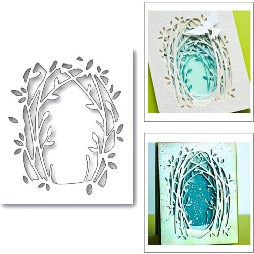 Tree Hole Layered Branches Leaves 2020 New Metal Cutting Dies Stencil For Scrapbooking Album Decorative Embossing Craft Dies Cut