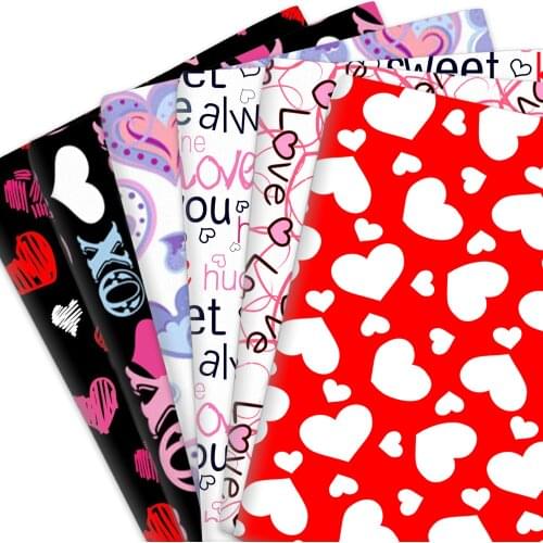 8PCS 20*33cm Heart Beating Love 100% Pure Cotton Material Patchwork Quilting Tissue Sewing Fabrics Quilt Needlework DIY Cloth