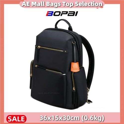 BOPAI Women Travel Business Fashion Backpack Waterproof OL 14 Inch Student Laptop Large Capacity School College Anti-theft Bag