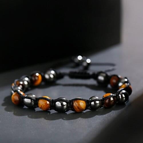 Classic Natural Black Obsidian Hematite Tiger Eye Beads Bracelets Men For Women Yoga Balance Jewelry Pulsera Hombre