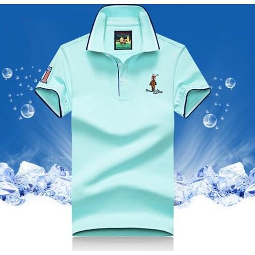 Brand Riding Horse Summer Polo Shirt Men Outdoor Casual Sport Wear Short Sleeve Turn Down Collar Polo Men M-4XL Camisas De Polo