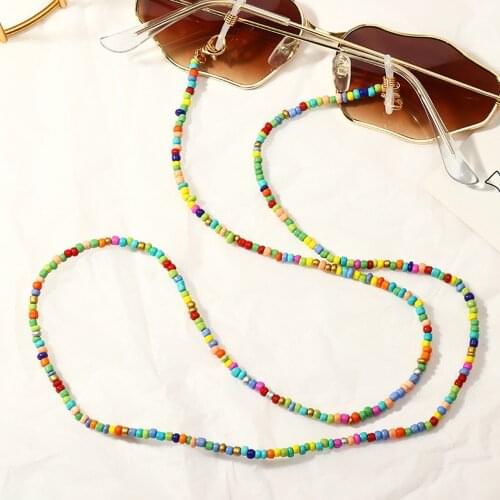 1PC Fashion Sweet Women Glasses Chain Colored Beaded Eyeglass Lanyard Anti Slip Sunglasses Strap Spectacles Cord Accessories