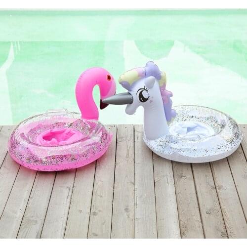 Rooxin Infant Float Baby Swimming Ring 2-5 age Inflatable Circle Unicorn Horse Rubber Ring for Beach Swimming Pool Party Toys