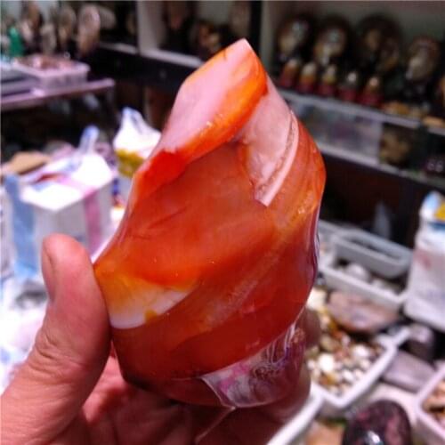 DHX SW natural agate torch carnelian crystal torch flame freeform specimen tarot card reading meditation chakra healing crystal