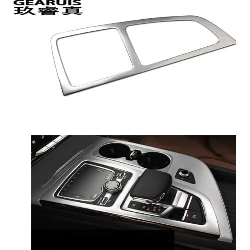 For Audi Q7 2016 2017 stainless steel Sticker Decorative Cover trim Strip for Car Control Gear Shift Panel Car Styling