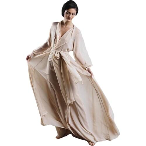 Maternity Photo Robes Bathrobe Women Lace Chiffon Silk Dresses Photo Shoot Birthday Party Bridal Fluffy Party Gowns Custom Made