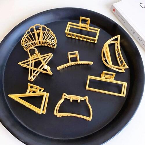 Ins Minimalist Style Metal Hair Clip Girl Shark Clip Hairpin Large Shower Hair Claws for Women South Korea Back Head Headdress