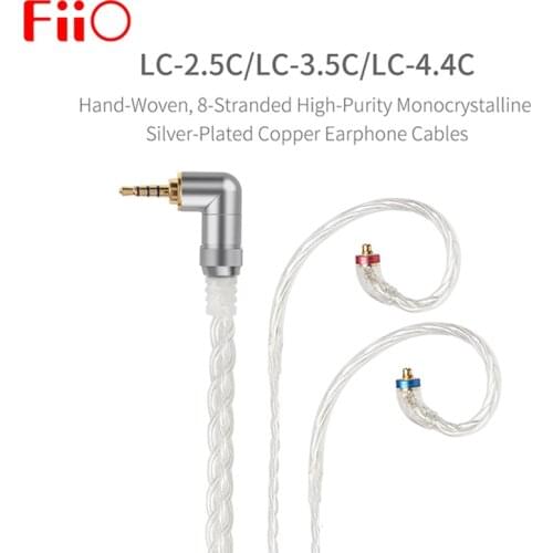 FIIO LC-2.5C LC-3.5C LC-4.4C Standard MMCX 3.5/2.5/4.4mm Hand-Woven Balanced Earphone Replacement Cable for Shure/UE /FIIO/JVC