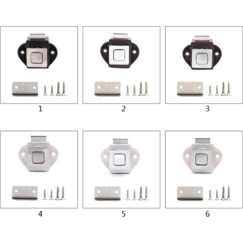 Push Button Latch Rv Camper Motor Home Carava Push Button Lock RV Cabinet Keyless Entry Cupboard Lock 20mm Square Button K0AA