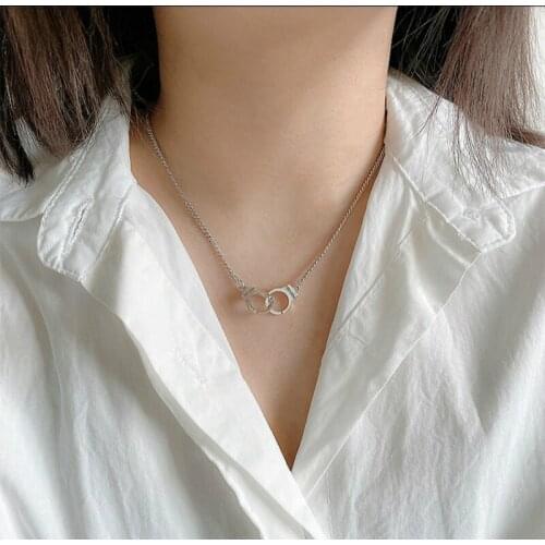 Korean Jewellery Fashion All-match Handcuff Necklace Steampunk Statement Necklace Couple Gothic Necklace Gifts For Women