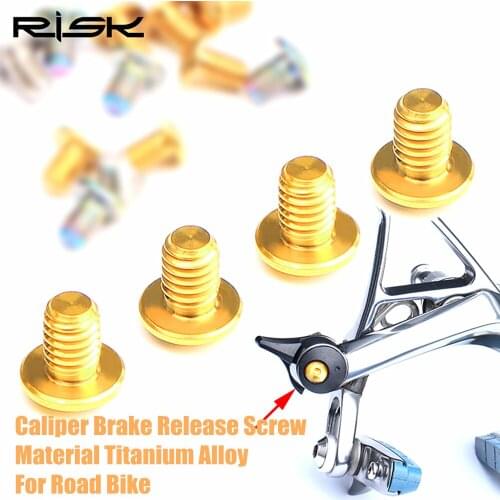 RISK Road Bike C-Brake Quick Release Fixing Bolt 2pcs/lot Titanium Bicycle Caliper Brake Clamp Locking Screw Fine Adjustment Nut